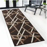 Floordirekt Teppich-Läufer nach Maß Printed Braun mit Streifen