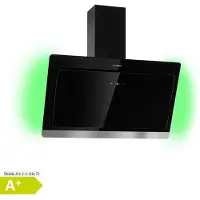 Klarstein Dunstabzugshaube 90cm, Abluft-Dunstabzugshaube, Abzugshaube mit Kohlektiv-Filter, Dunstabzug mit 563m³/h Luftstrom, Wandhauben für Küche mit RGB-LEDs, Leise Dunstabzugshauben 90 cm