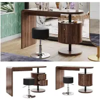 Vicco Schminktisch Lara Eiche rustikal 120 cm mit Hocker, Model 50187