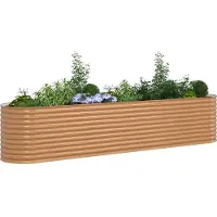 vidaXL Hochbeet Braun 400 x 80 x 81 cm Stahl