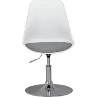 FineBuy HAINAN Drehsessel Grau Esszimmerstuhl Kunstleder / Stoff Drehstuhl verstellbar Drehhocker Wartezimmerstuhl