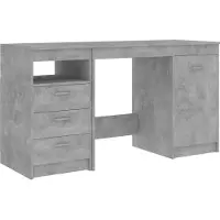 Helloshop26 - Schreibtisch Tisch Arbeitsplatz Computermöbel Arbeitszimmer 140 x 50 x 76 cm Holzwerkstoff grau 02_0023844