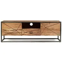 Bizzotto TV-Board Egon aus Akazienholz, modern, Natur, 145 cm, Push-to-Open-System,