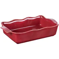 TABLE PASSION Rechteckige Auflaufform Ely 36x21x8 cm rot - Rectangle Porcelaine 36x21 cm