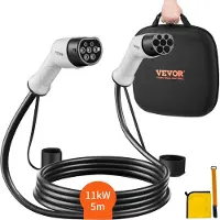 Vevor Typ2 Ladekabel für Elektroauto/Hybrid EV Ladekabel E-Autoladekabel Wallbox 11kw TPU-Ladekabel 5m Kabellänge 3-Phase AC 380V Typ2 auf Typ2 Wasser-/Staubdicht Mit allen Typ-2-Modellen Kompatibel