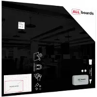 Allboards Glasboard 180x120 cm, SCHWARZ