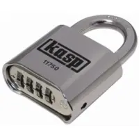 Kasp K11750D Hængelås 50 mm Sølv Kombinationslås