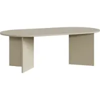 En.casa Couchtisch 'Kynd' Wohnzimmertisch 119 x 60 x 40 cm mit ovaler Tischplatte Sandfarben