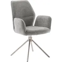 MCA 2er Set Stuhl Greyton mit Armlehnen | Edelstahl | drehbar | grau