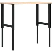 vidaXL Werkbank 100x60x(71,5-98) cm Massivholz Eiche Rechteckig