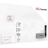 Allboards Glas-Magnettafel Premium SUPERWHITE, 60 x 90 cm, perlweiß