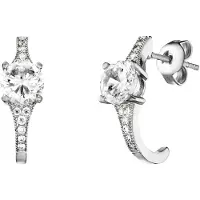 Julie Julsen Paar Ohrstecker "925 Silber rhodiniert Zirkonia weiß", weiß (weiß, weiß), Ohrringe, Damen, one-size, Silber 925 (Sterlingsilber), Paar Ohrstecker