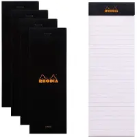 Rhodia 10x Gehefteter Notizblock No.8 7,4x21cm 80 Blatt liniert 80g - Schwarz 86009C