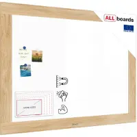 Allboards Magnetisches Whiteboard, trocken abwischbar PREMIUM 120×90 cm, massiver Rahmen im Eichendesign