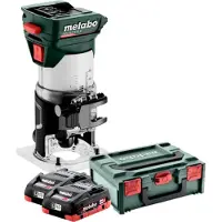 Metabo Akku-Kantenfräse FMV 18 LTX BL 8- 2x 4Ah LiHD, ASC 55, metaBOX 145 L