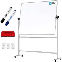 Allboards Mobiles Board, Serie: TM Idea/Flex – mit doppelseitiger Whiteboard-Oberfläche, drehbar, 150×120 cm