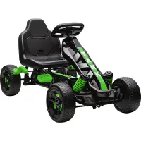 AIYAPLAY Kinder-Tret-Go-Kart, Kinder-Go-Kart mit Freilauf, Bremse, rutschfesten EVA-Rädern, Vorwärts- und Rückwärtsgang, Tretauto für Jungen und Mädchen von 3-6 Jahren, Grün