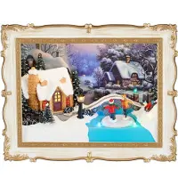 Luville Rahmen Winterlandschaft batteriebetrieben L 24,5 x B 10,5 x H 20 cm (bruin)