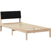 vidaXL Bettgestell Braun und Schwarz 90 x 200 cm Massivholz Kiefer
