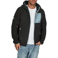 Riverso Fleecejacke Herren mit Kapuze Regular Fit RIVLennox Regular Fit Schwarz-Turbid Blau XXL