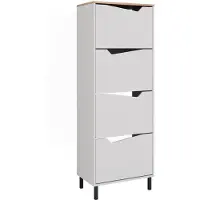 Vicco Schuhkipper Marelle, Weiss/Artisan, 60 x 167.4 cm mit 4 Fächern