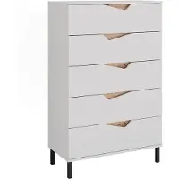 Vicco Kommode Marelle Weiß/Artisan 76 x 120 cm mit 5 Schubladen, Model 57845