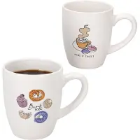 MamboCat 2er Set Bakery Kaffeebecher 300ml Porzellan-Tassen zwei Motive Tee Cappuccino