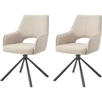 Xonox .home Drehstuhl 2er Set Jana Webstoff creme (B/H/T): 57 x 91 x 64 cm