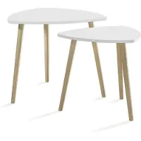 Vicco Couchtisch Twino Weiß/Sonoma 60 x 50 cm 2er Set, Model 57299