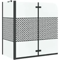 vidaXL Badabtrennung Geometrisch Schwarz 120 x 67 x 129 cm