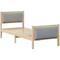 vidaXL Bettrahmen mit Kopfteil Hellgrau 80 x 200 cm Stoff
