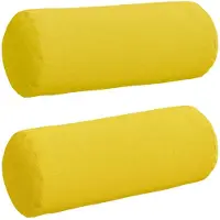 vidaXL Bolsterkissen 2 Stück Helles Gelb Ø 15 x 40 cm Stoff