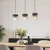 LumenXL Moderne 3-flammige Hängelampe Elvira mit luxuriösem Klarglas
