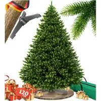Kesser Weihnachtsbaum künstlich – wie echt – naturgetreuer Tannenbaum mit Holzständer + Tasche, dichte Zweige, kein Nadeln, realistischer Pine Tree, Christbaum, Dunkelgrün