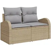 vidaXL Gartensofa-set 5 stk. 4-Sitzanzahl Beige Poly Rattan