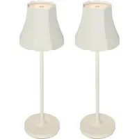 QAZQA Set mit 2 Retro Tischleuchten CremeWeiß wiederaufladbar IP44 Granny