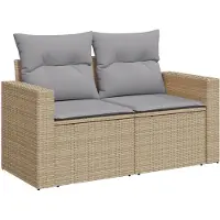 vidaXL Gartensofa-set 12 stk. 8-Sitzanzahl Beige und Hellgrau
