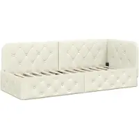 vidaXL Eckbettgestell Creme 80 x 200 cm Samt
