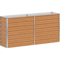 vidaXL Hochbeet Hellbraun 160 x 40 x 77 cm Verzinkter Stahl