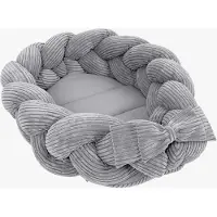 Meowbaby Aesthetic Babynest mit geflochtenem Schutz, Grey