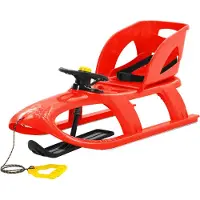 vidaXL Schlitten mit Sitz und Lenkrad Rot 102,5x40x23 cm Polypropylen