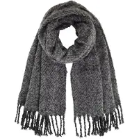 Tom Tailor Damen Schal mit Glitzer-Effekt, schwarz, Uni, Gr. ONESIZE