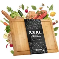 CLP Schneidebrett aus Bambus XXXL 45 x 33 cm mit Anschlagskante 45x33 cm