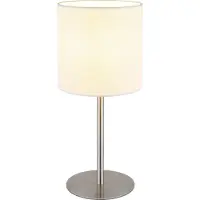 Globo Tischlampe Benson Nickel mit weißer Kappe