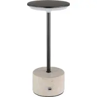 Globo LED Tischleuchte, Travertine Stein, Touchdimmer, H 28 cm