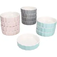 MamboCat 12er Set Crème Brûlée-Förmchen Emilia rosa türkis grau Schälchen