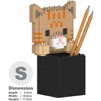 Jekca Bricks Tabby Cat Pencil Cup 01S ST01CPC01
