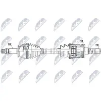 NTY NPW-NS-174 Antriebswelle Hinten Links für INFINITI Q50 Limousine Q70 (Y51) Q60 Coupe M (Y51) M37 IV Limousine (Y51)