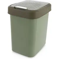 Orion | Mülleimer - 12 L - Grün - Kompakt mit Klappdeckel - Ideal für Bad, Büro und kleine Küchen - Papierkorb