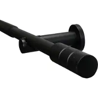 Famanu Vorhangstange - Ausziehbar, Matt-Schwarz, 120-210 cm